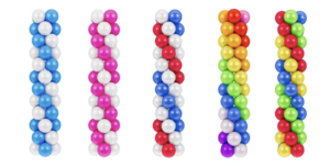 Colorful branded balloon column installation