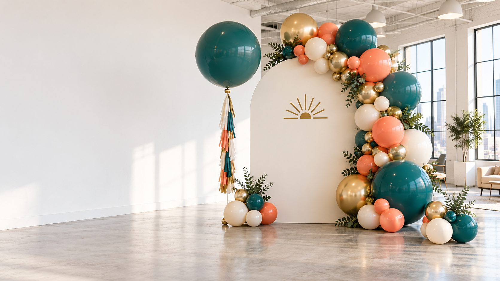 Bridal balloon display by Pop & Party Events